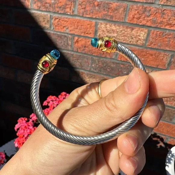 Modern Stainless Steel Waterproof Cuff Bangle Bracelet - Picture 7 of 14